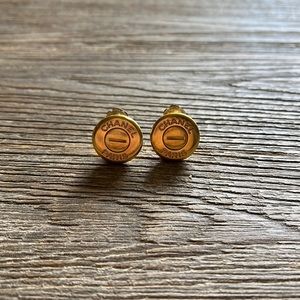 CHANEL Logos Gold Circle Clip-On Earrings